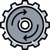 A gear wheel with arrows pointing in different directions vector