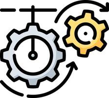 A gear and a cog are connected to each other vector