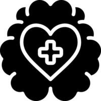 A black and white image of a heart with a cross vector