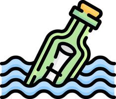 Message in a bottle illustration vector