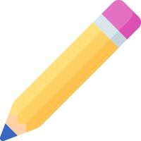 A pencil with a yellow tip and a pink tip vector