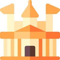 A castle icon with a tower and a door vector