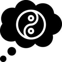 Yin and yang symbol in a thought bubble vector