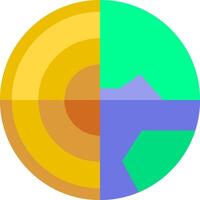 A circular image with two different colors vector