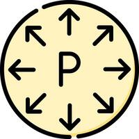 A circular icon with arrows pointing in different directions vector