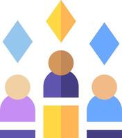 People in a circle with diamonds around them vector