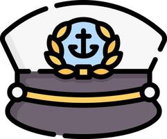 A navy hat with an anchor on it vector