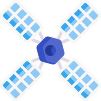 A satellite with four blue and white squares vector