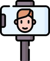 A man is holding a camera in his hand vector
