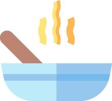 A bowl with a spoon and a frying pan vector