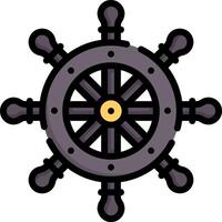A ship wheel with four spokes on a white background vector