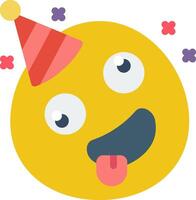 A yellow emoticion with a party hat on vector