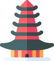 A pagoda with a roof and a red roof vector
