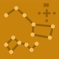 A constellation map with dots and arrows vector