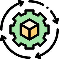 A green cube with a yellow box inside it vector