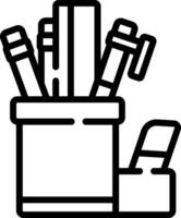 Pencils in a pencil box with a white background vector