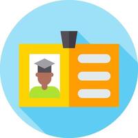 A flat icon of a student's id card vector