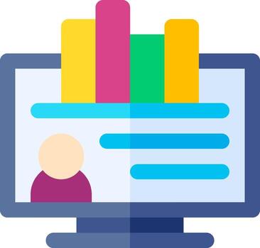 A computer screen with colorful bars on it vector