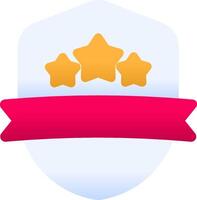 A shield with three stars and a ribbon vector