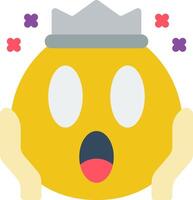 A yellow emoticion with a crown on its head vector