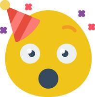 A yellow emoticion with a party hat on vector