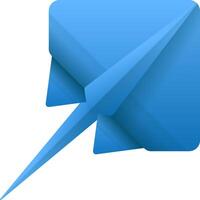 A blue paper airplane icon on a white background vector
