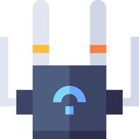 A flat icon of a router with two antennas vector