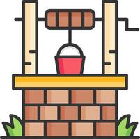 A brick wall with a machine on top vector