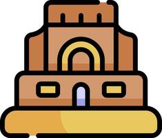 A building with a tower on top of it vector