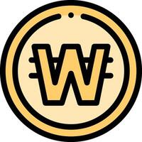 The w logo in a circle with a yellow border vector