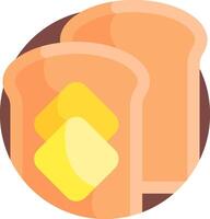 A slice of toast with butter and a slice of cheese vector