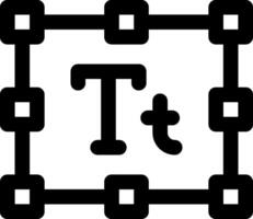 The letter t in a square frame vector