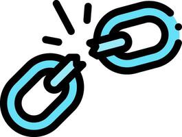 A blue and black chain with a link vector