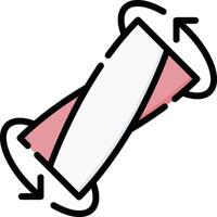 A red and white tube with a white arrow pointing to it vector