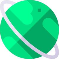 A green globe with a ring around it vector