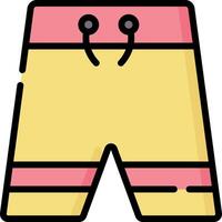 A pair of shorts with pink and yellow trim vector