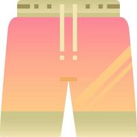 A pair of shorts with a pink and yellow color vector