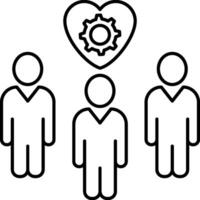 People with gears and heart icon vector