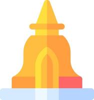 A yellow pagoda icon on a white background vector