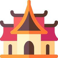 An asian building with a roof vector