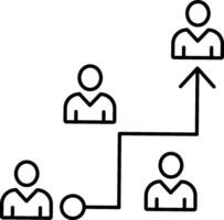 A diagram of a person in a line with a person on the left and a person on the vector