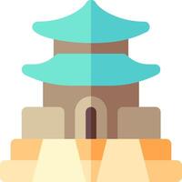 A pagoda with a roof and a tower vector