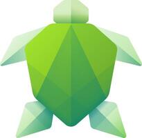 A turtle with a green background vector
