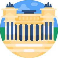 A building with columns and pillars in a circle vector