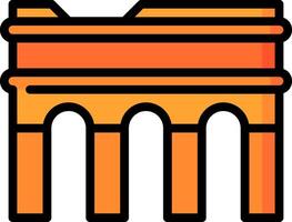 An orange building with columns and arches vector
