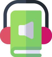 A book with headphones and a microphone vector
