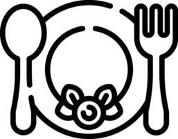 A black and white image of a fork and spoon vector