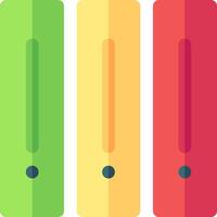Colorful file folders with a black dot on each one vector