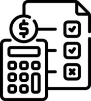 A calculator and check list icon vector