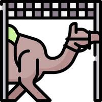 A camel is standing in front of a fence vector